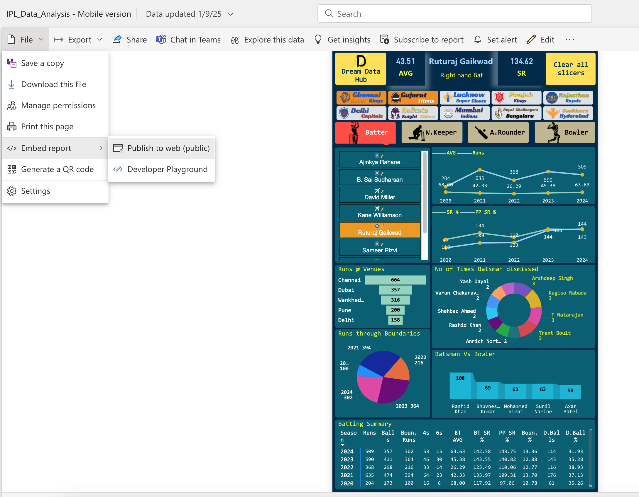 Publish to Web in Power BI